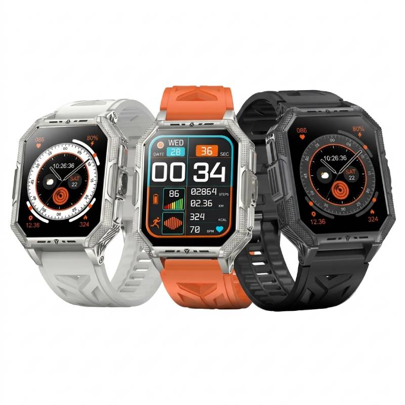 RUGGED COMMANDER X Smartwatch — 1400mAh Military Outdoor Fitness Watch with LED Flashlight & Bluetooth Calling