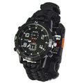 RUGGED TRAILBLAZER EDC Survival Watch — Outdoor Emergency Gear Bracelet with Compass & Fire Starter