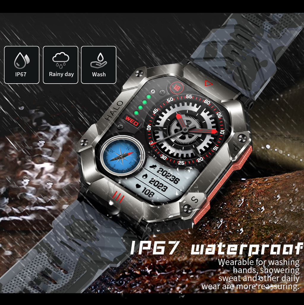 RUGGED TITAN Tactical Smartwatch — Military Style Outdoor Fitness Watch with 620mAh Battery