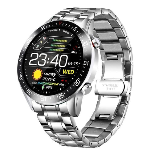 RUGGED CLASSIC Smartwatch — Stainless Steel Touchscreen Fitness & Health Watch