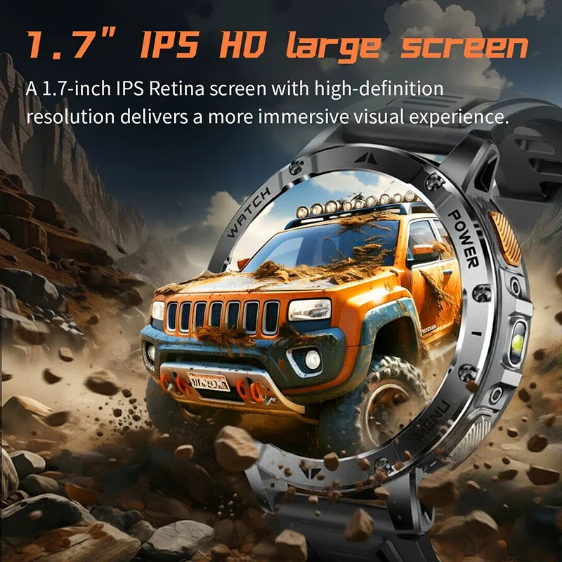 RUGGED ADVENTURE PRO GPS Smartwatch — Military Outdoor Watch with AMOLED Display, 1400mAh Battery & Advanced Navigation