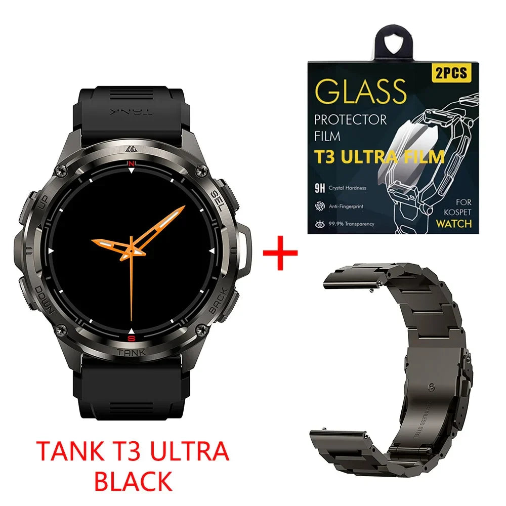 RUGGED TANK T3 Ultra GPS Smartwatch — Military-Grade Outdoor Fitness Watch with AMOLED Display
