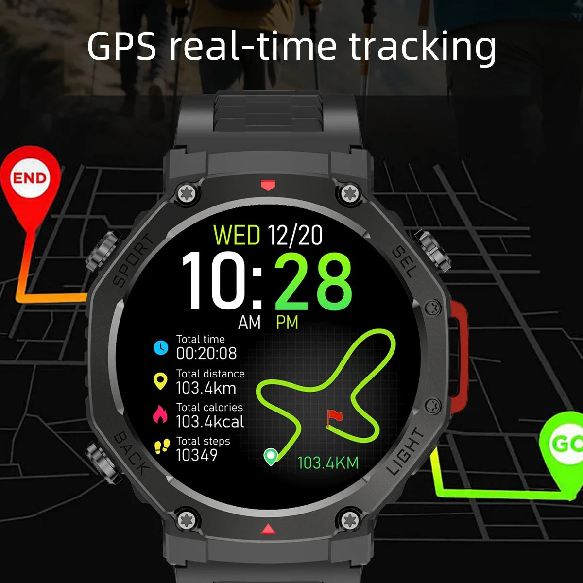 RUGGED GTR4 GPS Smartwatch — AMOLED Outdoor Fitness Watch with Bluetooth Calling & Advanced Tracking