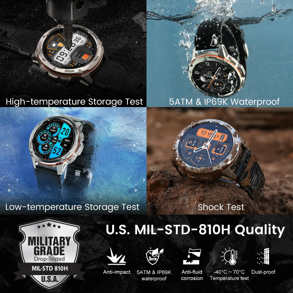 RUGGED TANK T3 Ultra GPS Smartwatch — Military-Grade Outdoor Fitness Watch with AMOLED Display