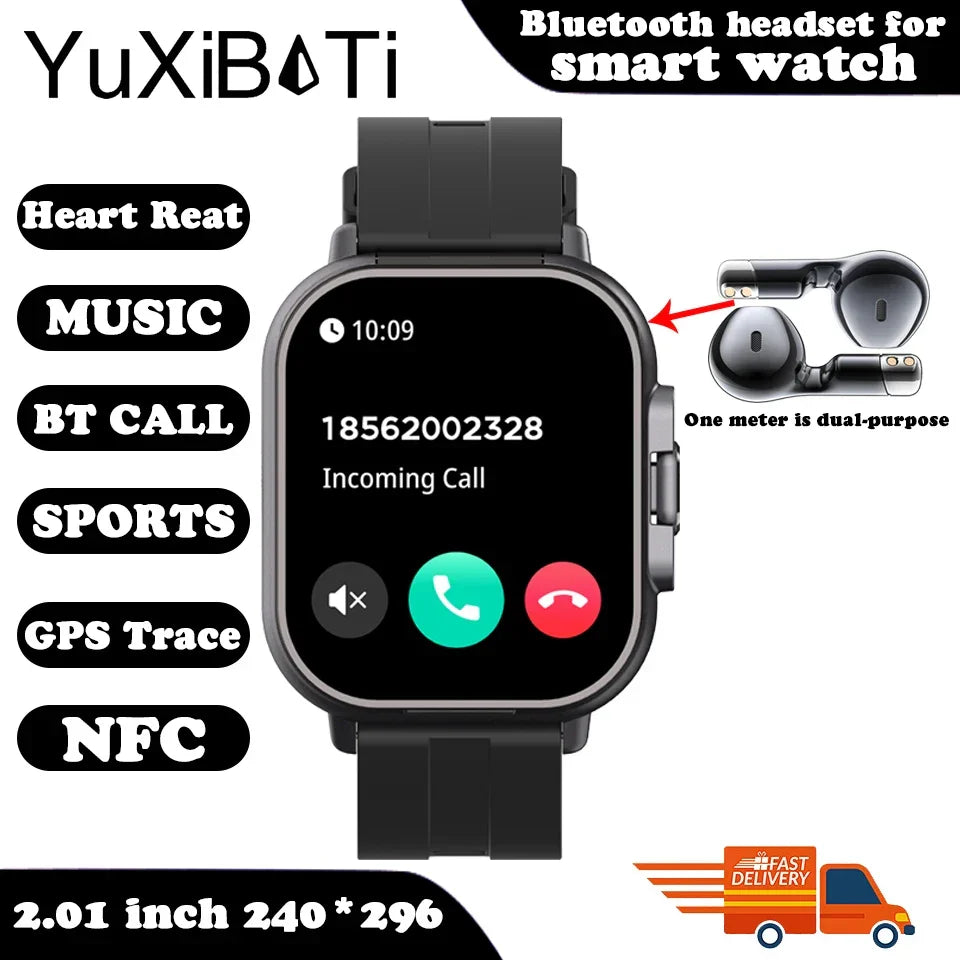 RUGGED DUO Smartwatch — 2-in-1 Bluetooth Smartwatch with Built-In Wireless Earbuds