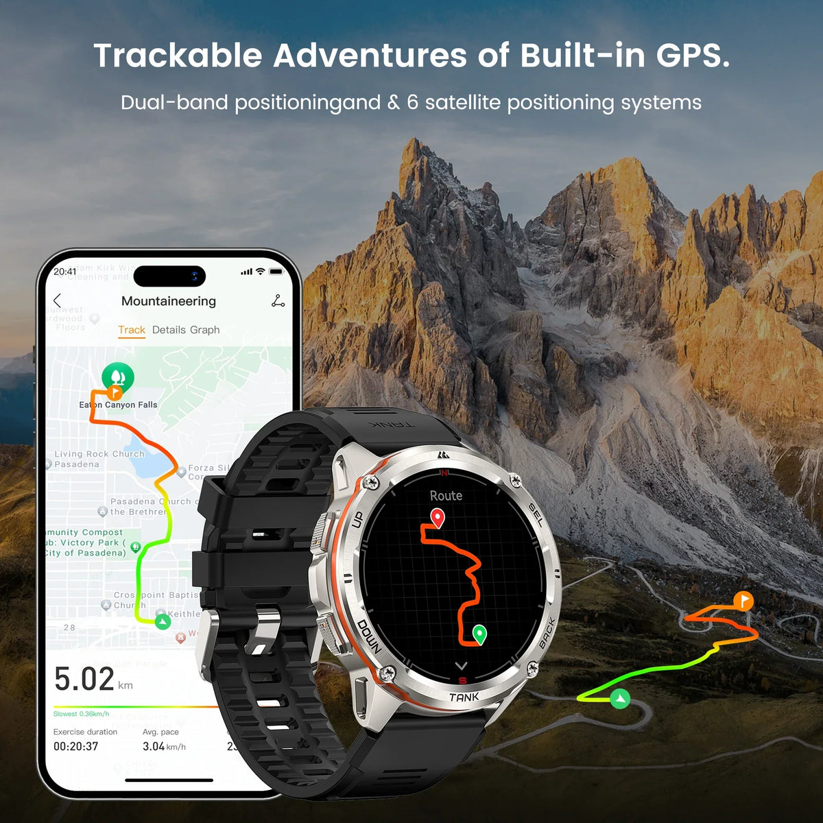 RUGGED TANK T3 Ultra GPS Smartwatch — Military-Grade Outdoor Fitness Watch with AMOLED Display