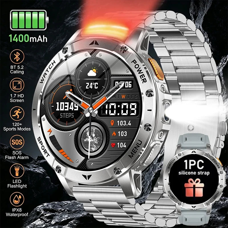 RUGGED ADVENTURE PRO GPS Smartwatch — Military Outdoor Watch with AMOLED Display, 1400mAh Battery & Advanced Navigation