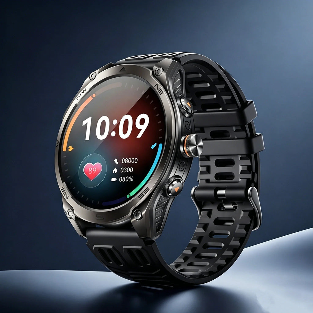 RUGGED COMMANDER GPS Ultra Smartwatch — Military Outdoor Watch with AMOLED Display, 1000mAh Battery & Advanced Navigation