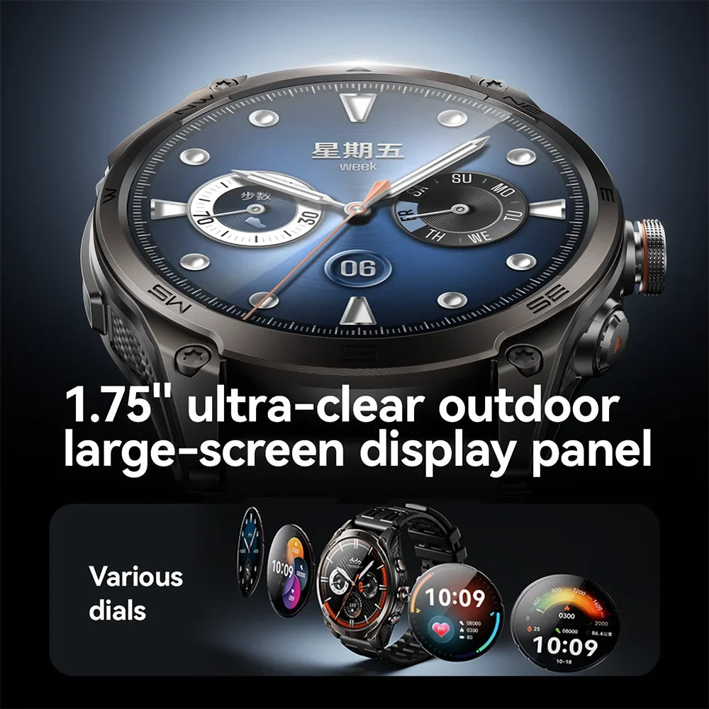RUGGED COMMANDER GPS Ultra Smartwatch — Military Outdoor Watch with AMOLED Display, 1000mAh Battery & Advanced Navigation
