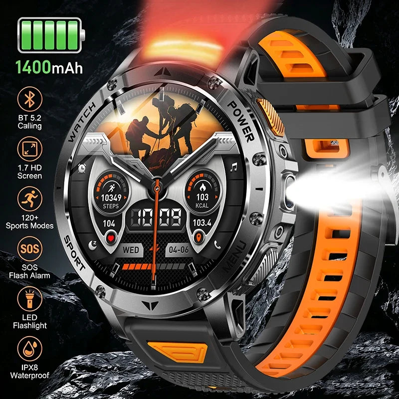 RUGGED ADVENTURE PRO GPS Smartwatch — Military Outdoor Watch with AMOLED Display, 1400mAh Battery & Advanced Navigation