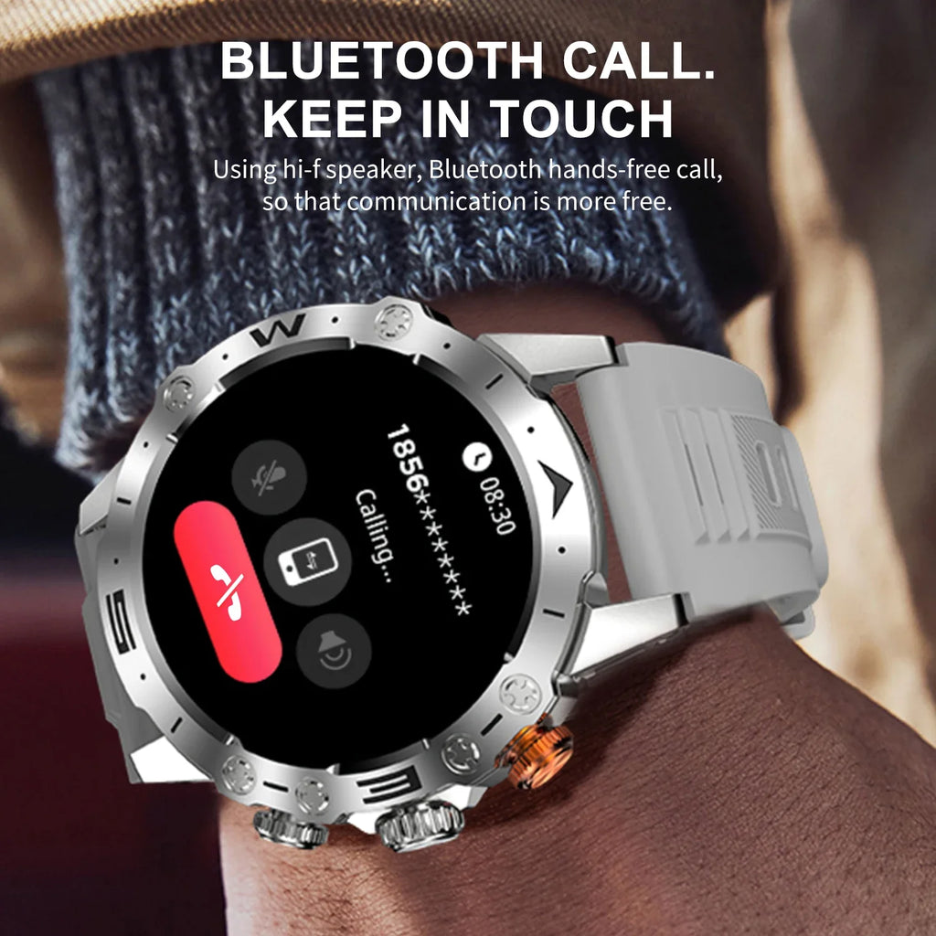 RUGGED SPORT PRO Smartwatch — Bluetooth Calling Fitness Watch with Voice Assistant & Health Monitoring