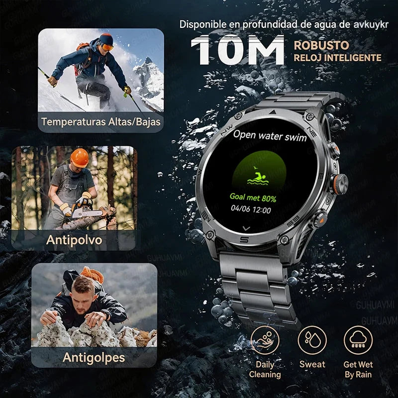 RUGGED COMMANDER Outdoor GPS Smartwatch — Military Style Adventure Watch with 1000mAh Battery & 10ATM Waterproof Protection