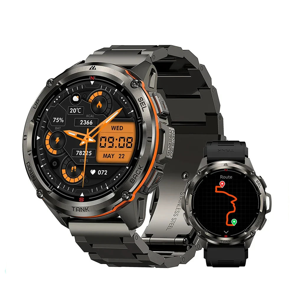 RUGGED TANK T3 Ultra GPS Smartwatch — Military-Grade Outdoor Fitness Watch with AMOLED Display