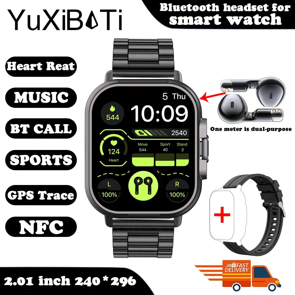 RUGGED DUO Smartwatch — 2-in-1 Bluetooth Smartwatch with Built-In Wireless Earbuds