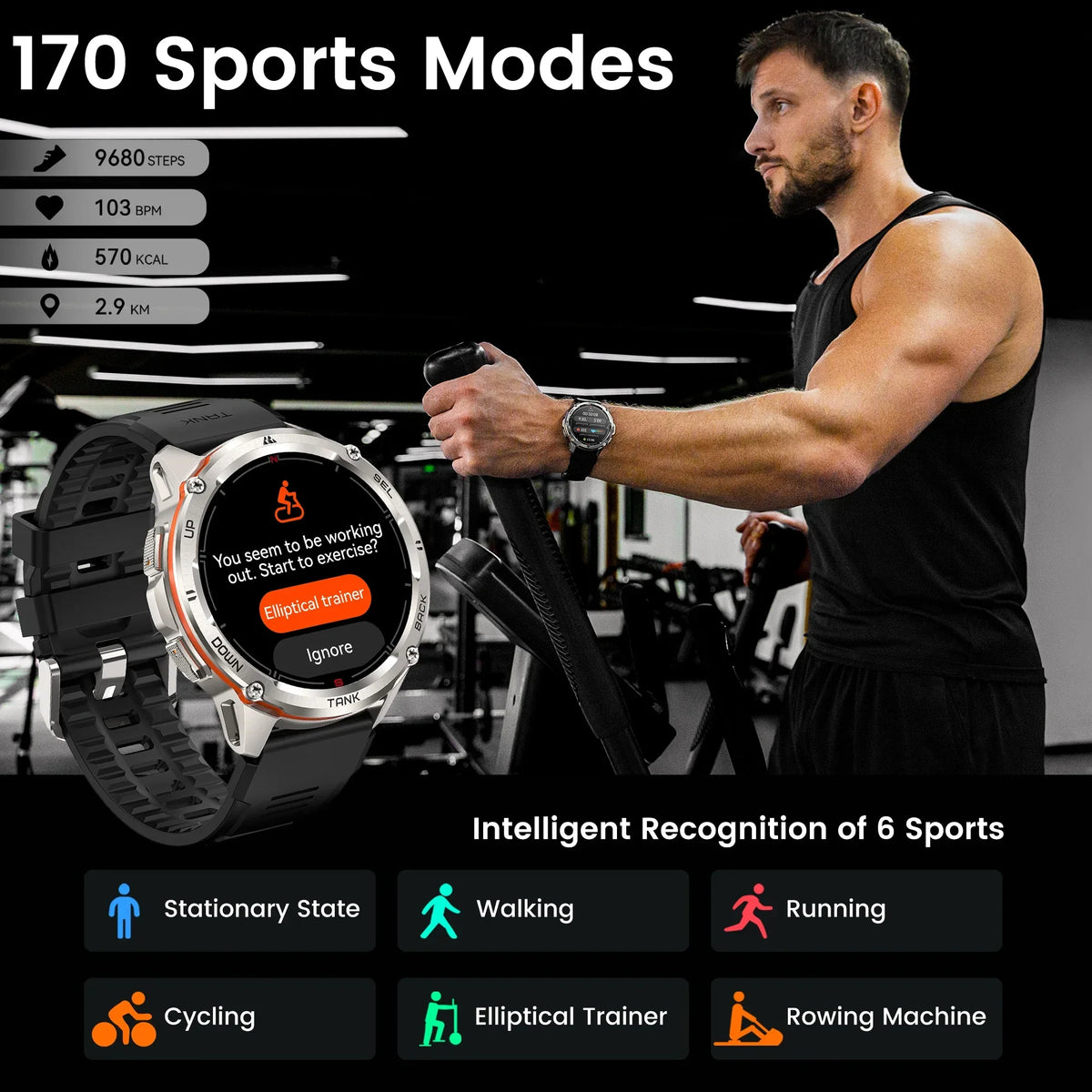 RUGGED TANK T3 Ultra GPS Smartwatch — Military-Grade Outdoor Fitness Watch with AMOLED Display