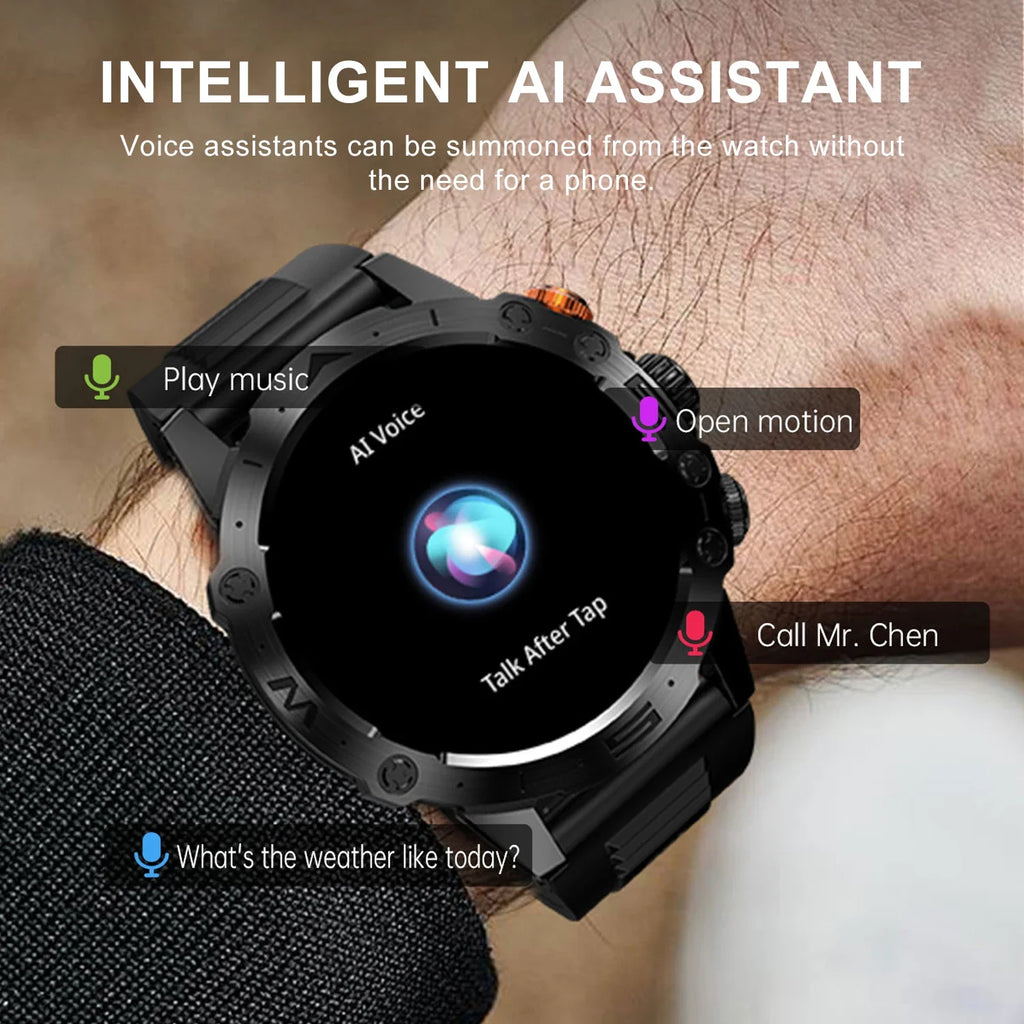RUGGED SPORT PRO Smartwatch — Bluetooth Calling Fitness Watch with Voice Assistant & Health Monitoring