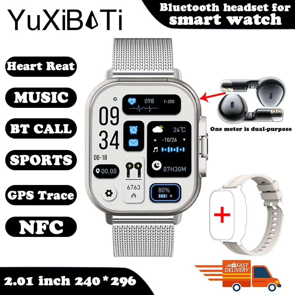 RUGGED DUO Smartwatch — 2-in-1 Bluetooth Smartwatch with Built-In Wireless Earbuds