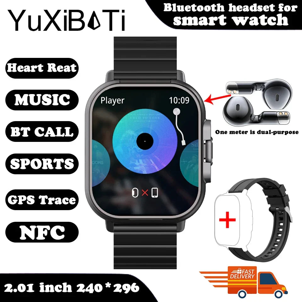 RUGGED DUO Smartwatch — 2-in-1 Bluetooth Smartwatch with Built-In Wireless Earbuds