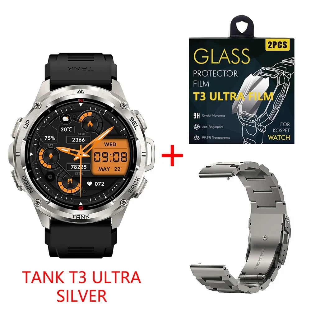 RUGGED TANK T3 Ultra GPS Smartwatch — Military-Grade Outdoor Fitness Watch with AMOLED Display