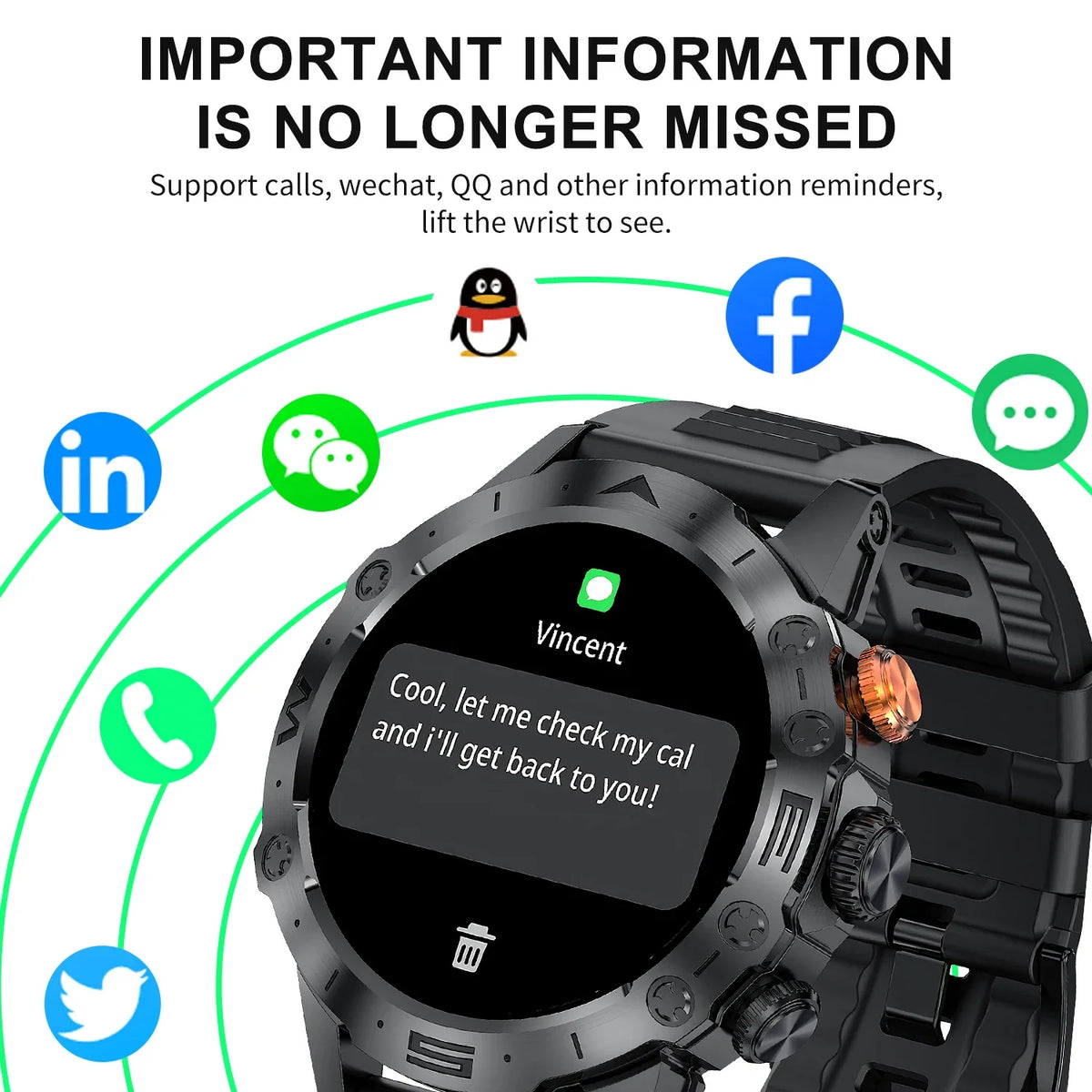 RUGGED SPORT PRO Smartwatch — Bluetooth Calling Fitness Watch with Voice Assistant & Health Monitoring