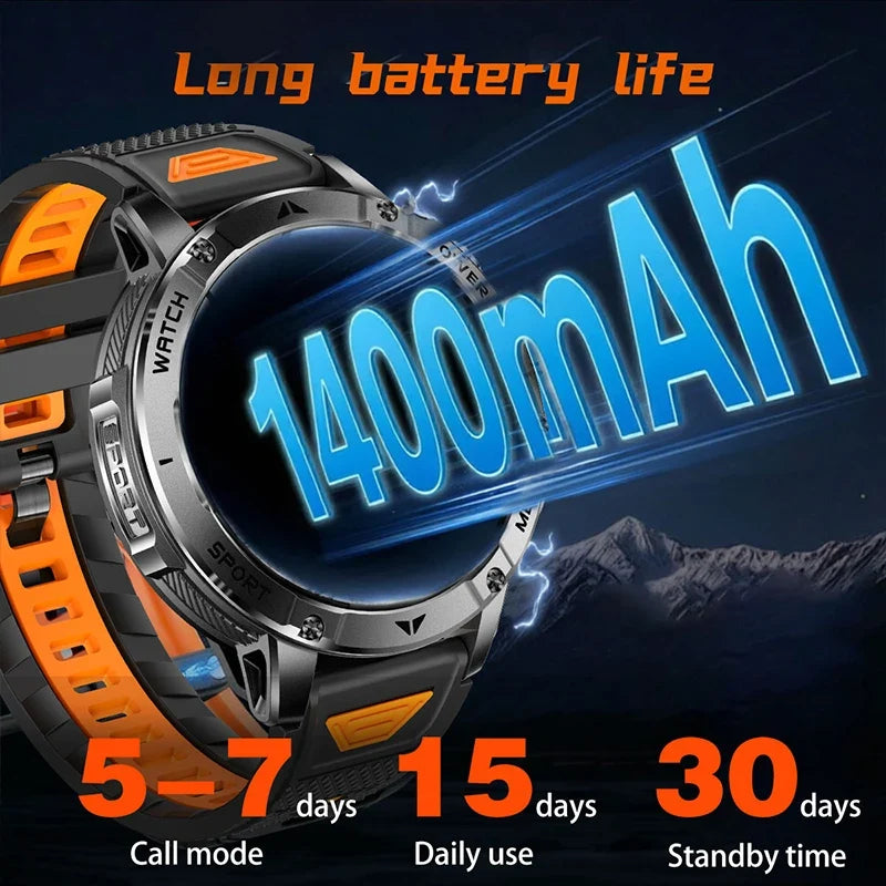 RUGGED ADVENTURE PRO GPS Smartwatch — Military Outdoor Watch with AMOLED Display, 1400mAh Battery & Advanced Navigation