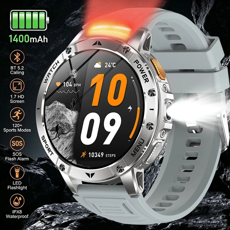 RUGGED ADVENTURE PRO GPS Smartwatch — Military Outdoor Watch with AMOLED Display, 1400mAh Battery & Advanced Navigation