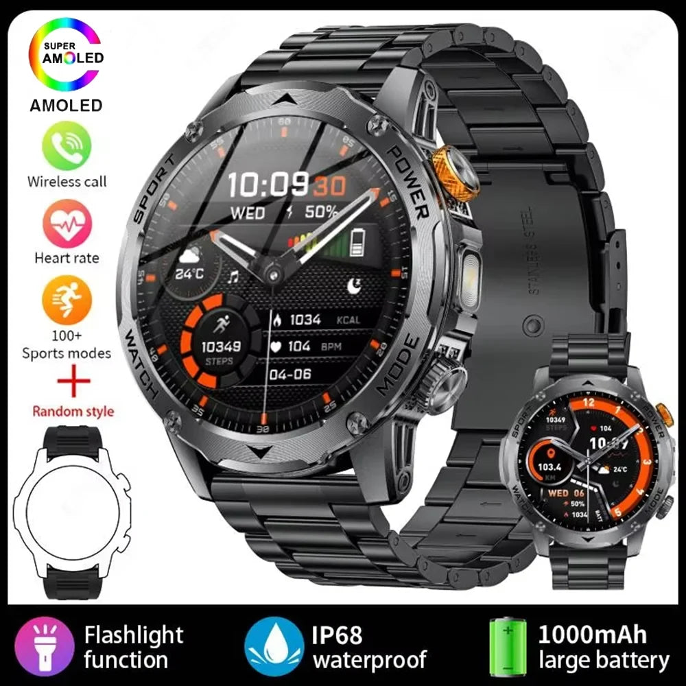 RUGGED ADVENTURE ULTRA Smartwatch — Military GPS Outdoor Watch with AMOLED Display, 1400mAh Battery & 120+ Sports Modes