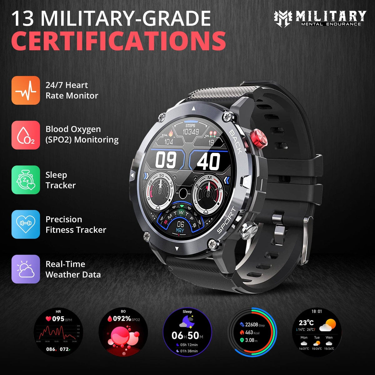 RUGGED COMBAT MED Tactical Smartwatch