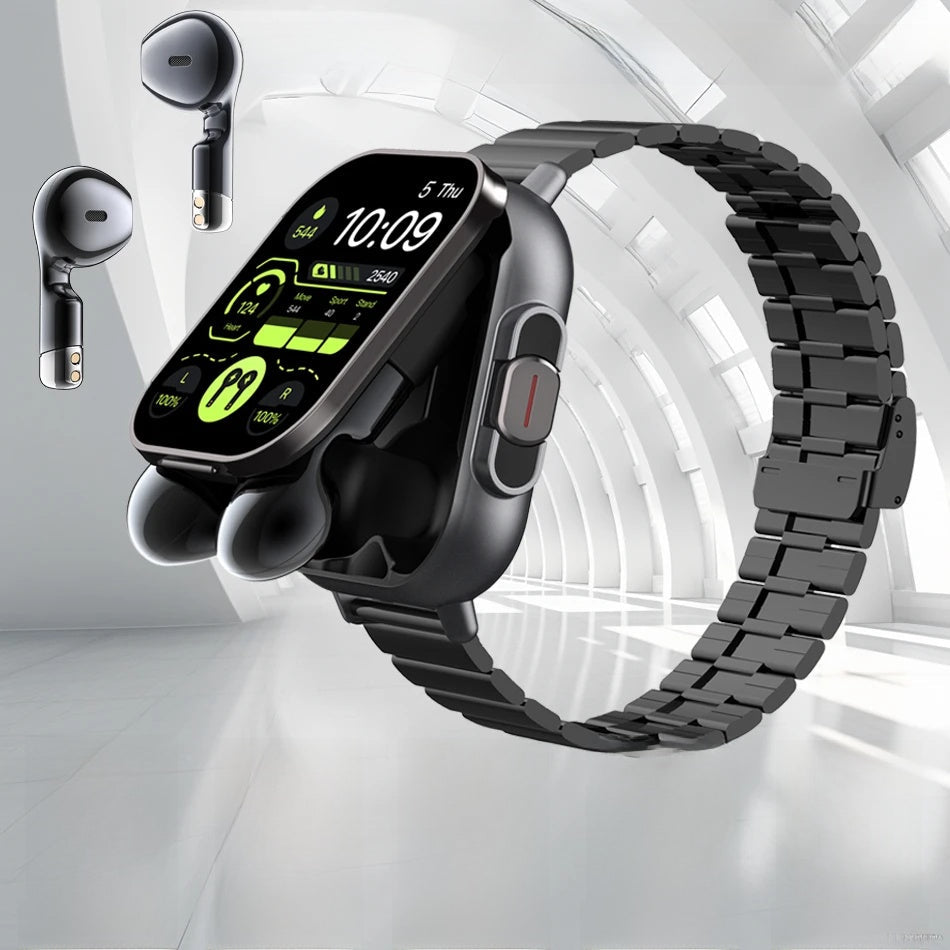 RUGGED DUO Smartwatch — 2-in-1 Bluetooth Smartwatch with Built-In Wireless Earbuds