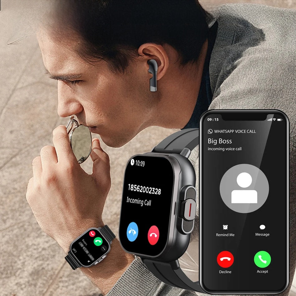 RUGGED DUO Smartwatch — 2-in-1 Bluetooth Smartwatch with Built-In Wireless Earbuds