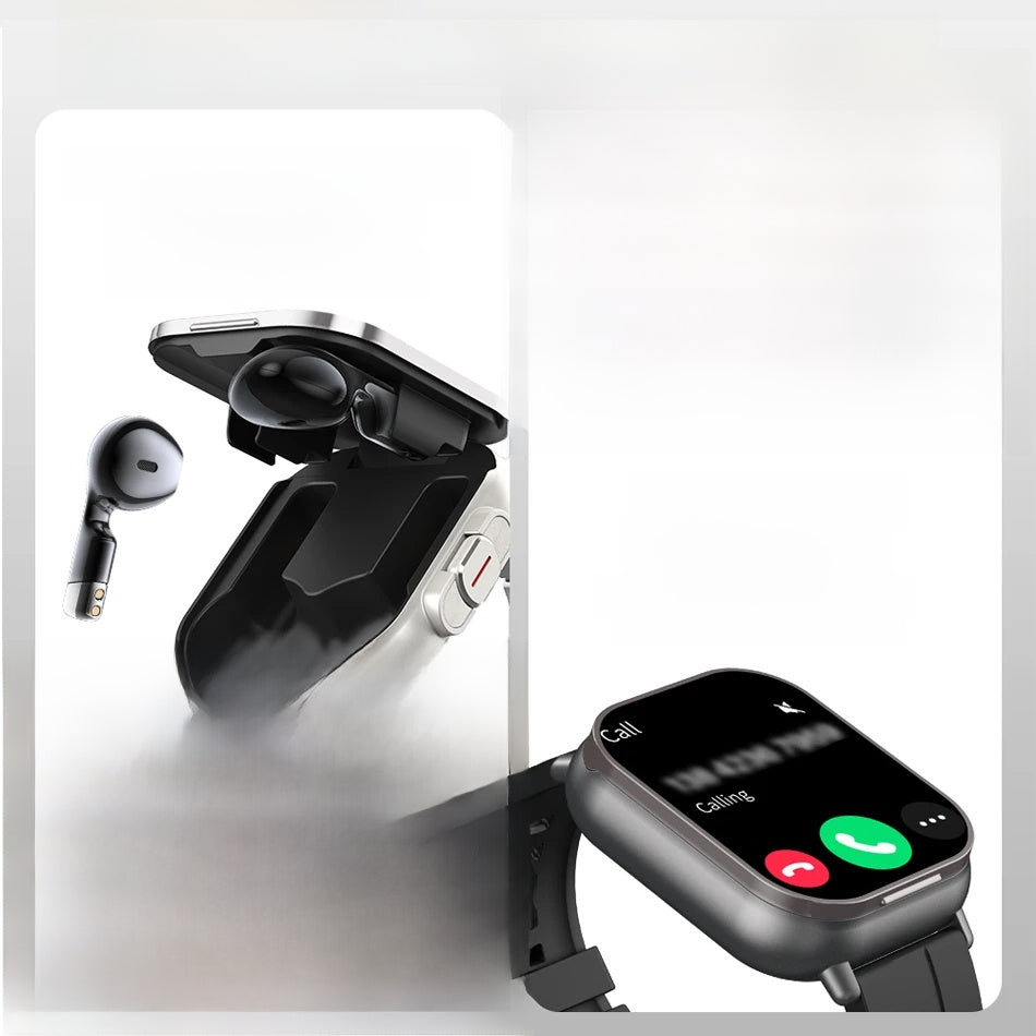 RUGGED DUO Smartwatch — 2-in-1 Bluetooth Smartwatch with Built-In Wireless Earbuds