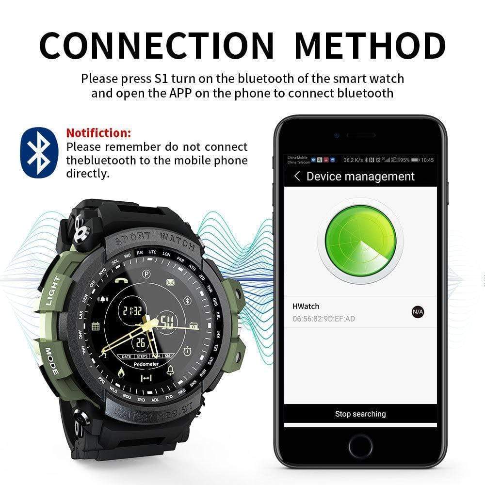 RUGGED OUTDOOR Smartwatch — IP68 Waterproof Activity Tracker with Long Battery Life
