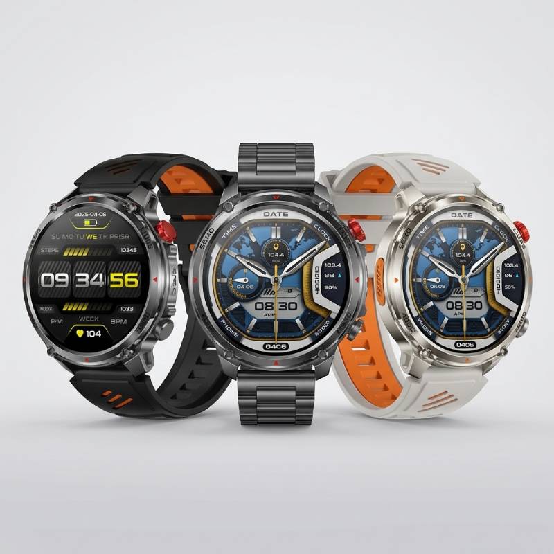 RUGGED HT45 Smartwatch — Waterproof Bluetooth Calling Fitness Watch with Health Monitoring & 100+ Sports Modes