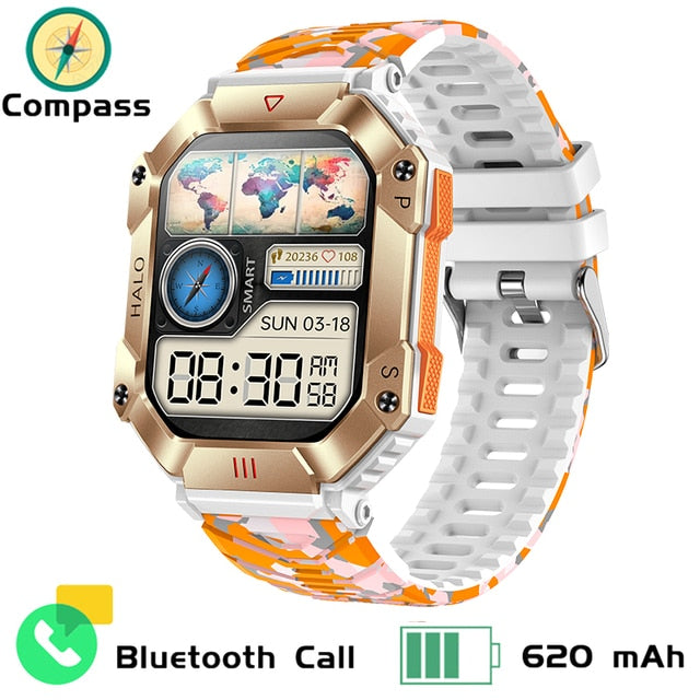 RUGGED TITAN Tactical Smartwatch — Military Style Outdoor Fitness Watch with 620mAh Battery